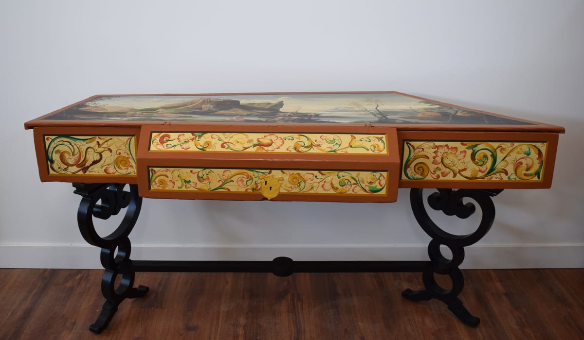 Antique decorated musical instruments