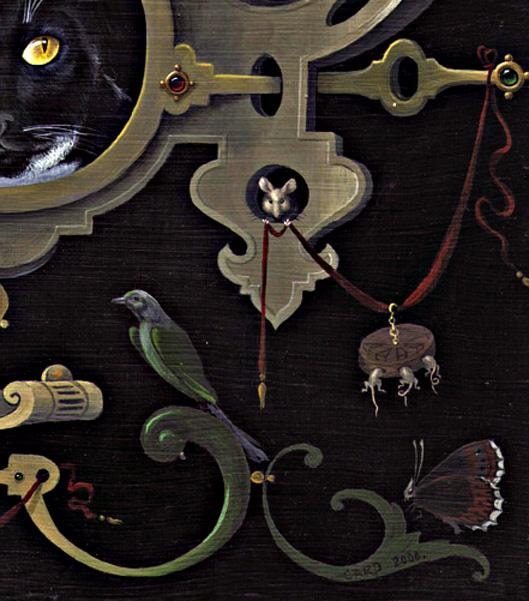 Detail of the Flemish strapwork cartouche