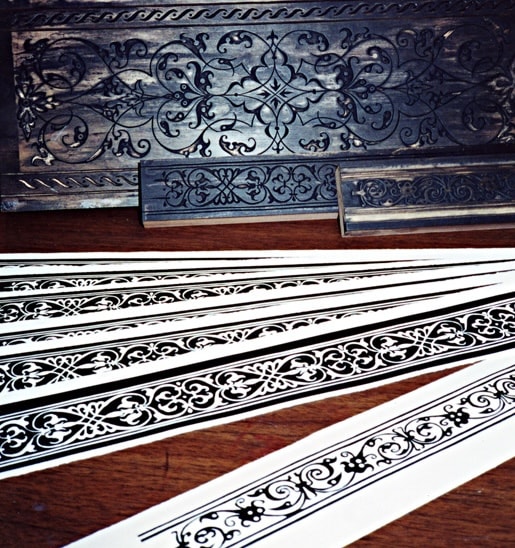 Decorative marbled and printed papers